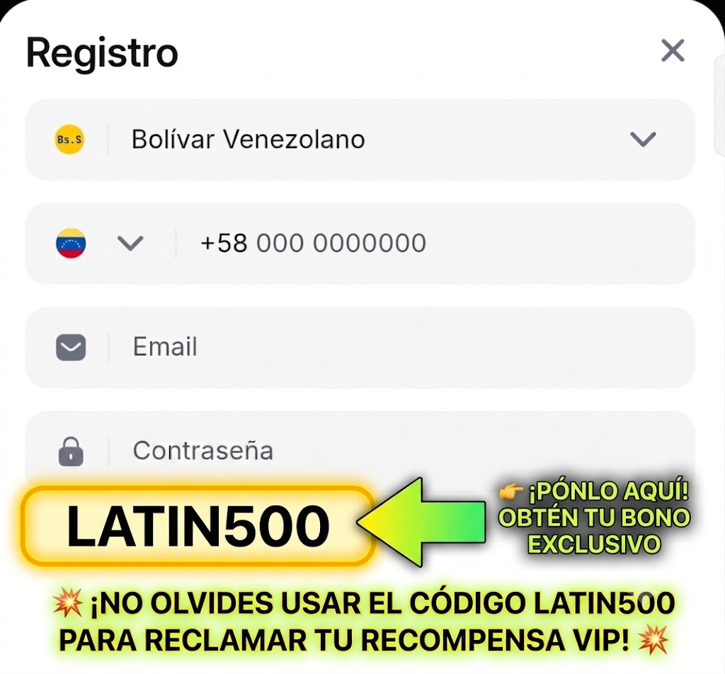 Dónde escribir el código LATIN500 en el formulario de registro